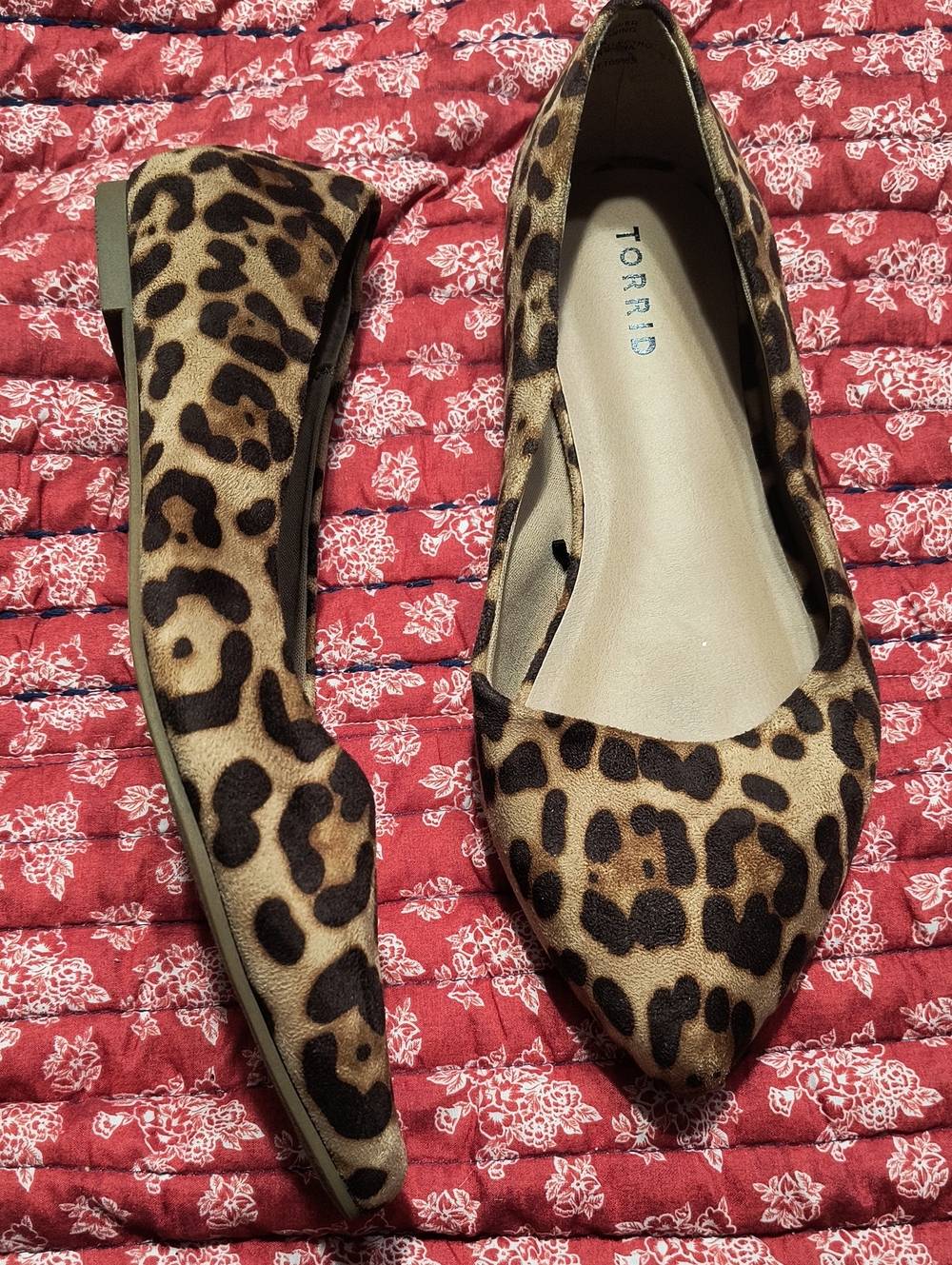torrid Leopard-Print Pointed Toe Flats - Tan & Black